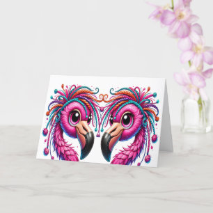 Precious Flaunty Flamingos Card