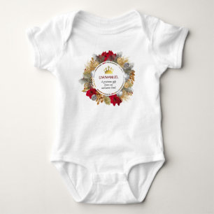 PRECIOUS GIFT AWESOME GOD   Christmas Wreath Baby Bodysuit