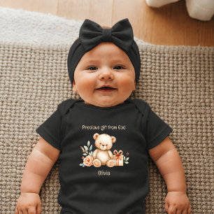 Precious Gift from God Teddy Bear Newborn Baby Bodysuit