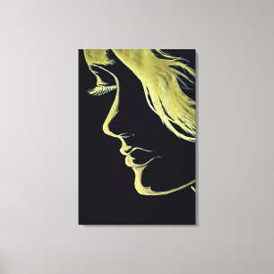 Precious Girl - Golden Metallic Paint Canvas Print