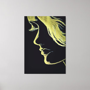 Precious Girl - Golden Metallic Paint Canvas Print
