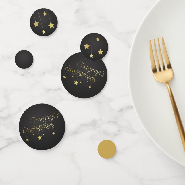 Precious Gold Merry Christmas Stars Confetti (Group)