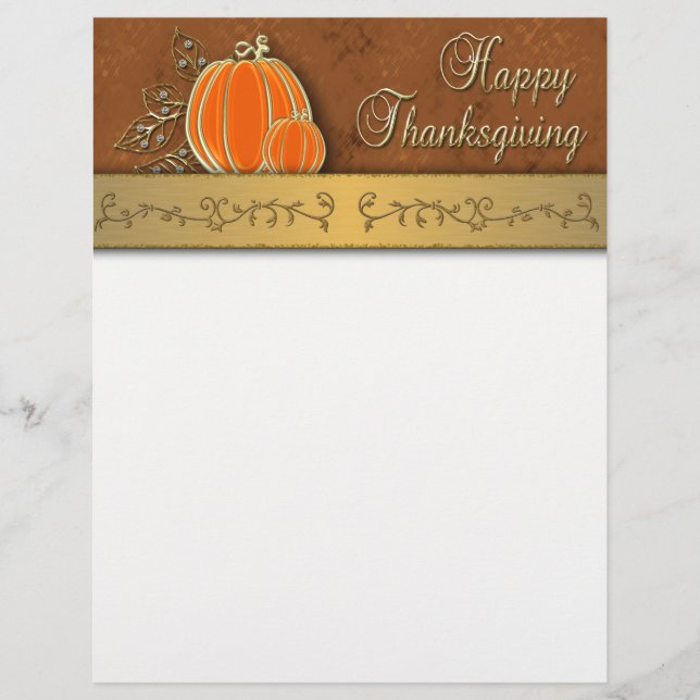 Precious Gold Thanksgiving Pumpkin Leaves (Front)