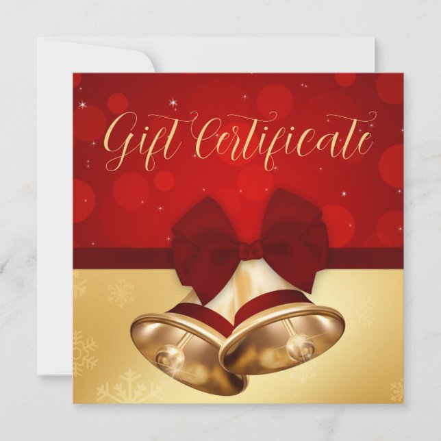 Precious Golden Christmas Bells Gift Certificate (Front)