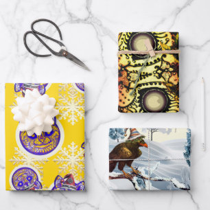 PRECIOUS HOLIDAY wrapping paper 3-sheet set