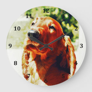 Precious Irish Setter Puppy Large Clock