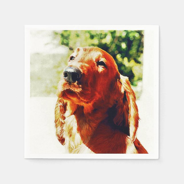 Precious Irish Setter Puppy Napkin (Front)