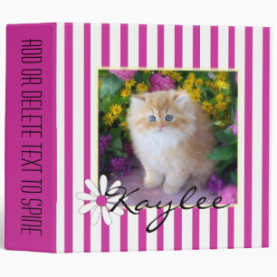 Precious Kittens Purple Stripes Binder