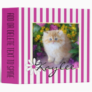 Precious Kittens Purple Stripes Binder