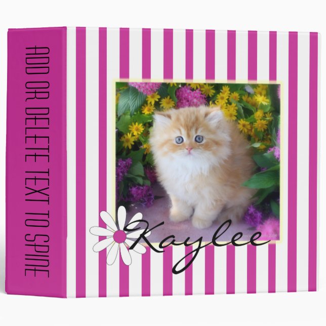 Precious Kittens Purple Stripes Binder (Front/Spine)