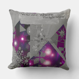 Precious Light – Purple Gem Throw Pillow