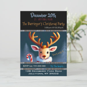 Precious Little Reindeer Holiday Party Invitation