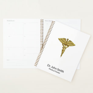 Precious Medical Gold Caduceus Professional Planner