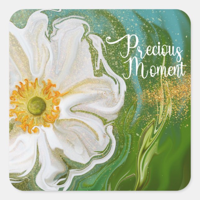 Precious moment - Anemone flower power Square Sticker (Front)