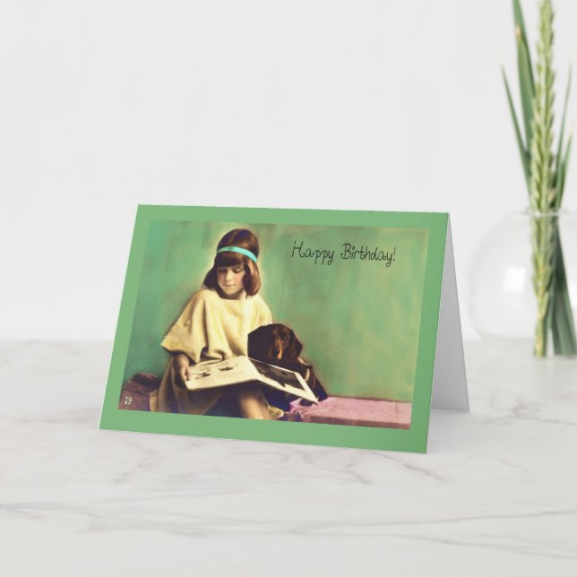 Precious Moments Dachshund Dog Birthday Card (Front)