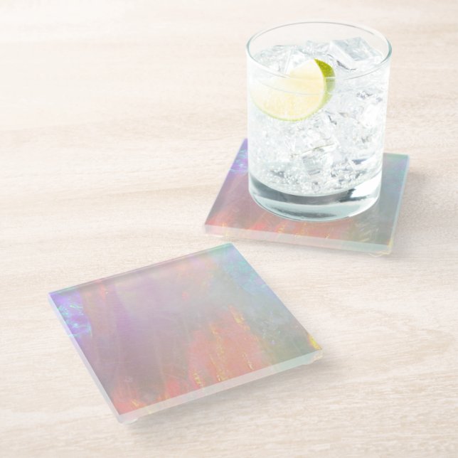 Precious opal glass coaster (Angled)