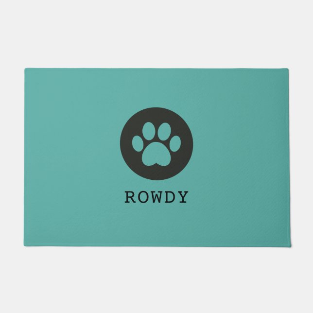 Precious Pawcels logo customizable food mat (Front)