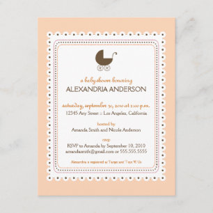 Precious Peach Custom Baby Shower Invitation
