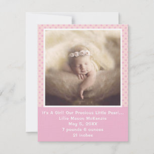 Precious Pearl Baby Girl Faire-part