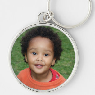 Precious Photo Memory Mother's Day Silver Round K Keychain