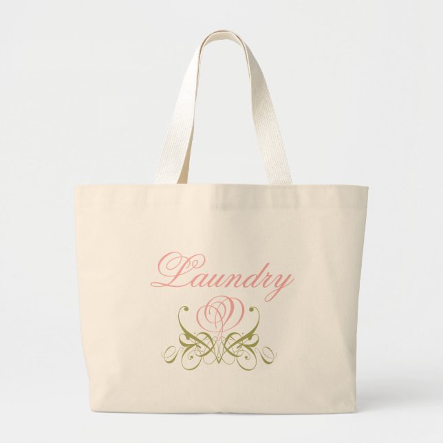 Precious Pink Flourish Rose Large Tote Bag (Front)