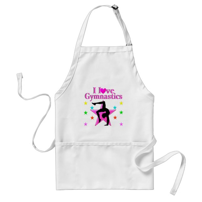 PRECIOUS PINK I LOVE GYMNASTICS DESIGN STANDARD APRON (Front)