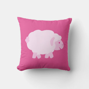 Precious Pink Little Lamb Throw Pillow