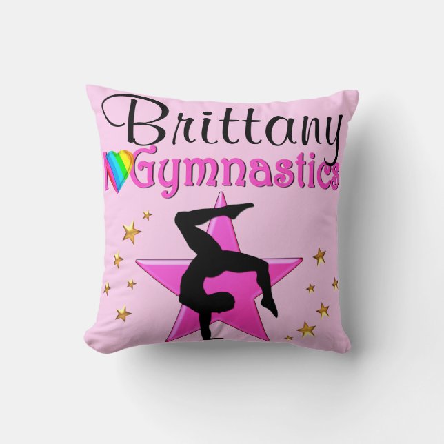 PRECIOUS PINK PERSONALIZED GYMNASTICS PILLOW (Front)