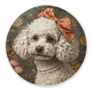 Precious Poodle  Ceramic Knob