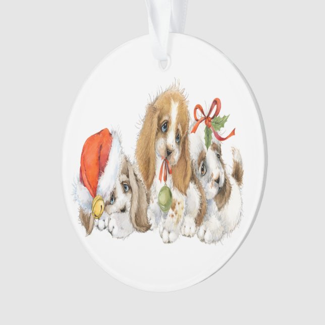 Precious Puppies Ornament (Front)