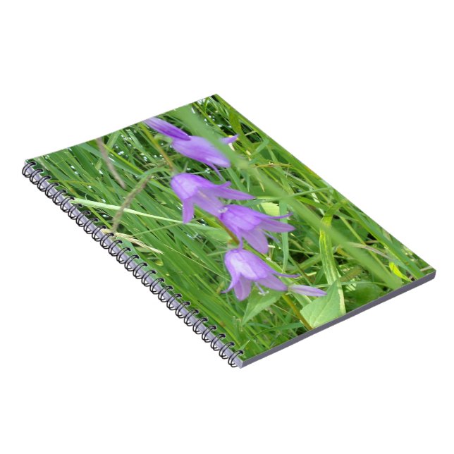 Precious Purple Bell Flowers Spiral Notebook (Right Side)