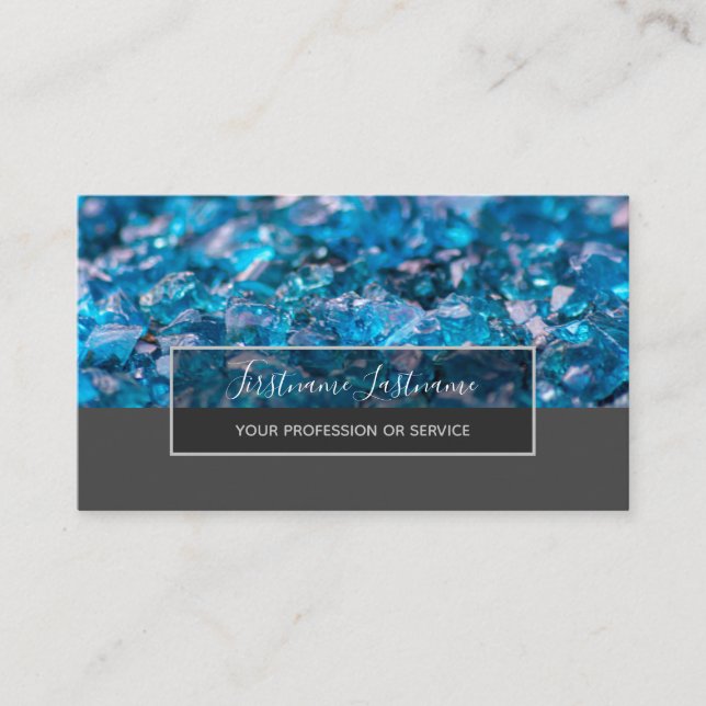 Precious sapphire gems luxury crystal jewellery business card (Front)