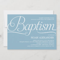 Precious Script Baptism Invitation - Blue