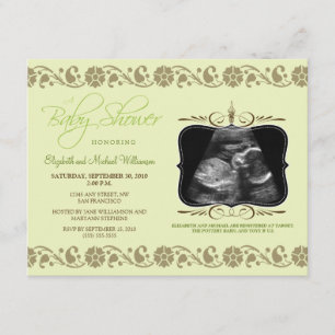 Precious Sonogram Baby Shower Invitation (green)