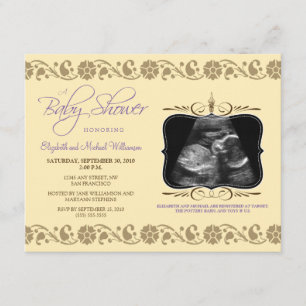 Precious Sonogram Baby Shower Invitation (yellow)