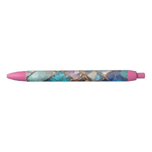 Precious stone blue ink pen