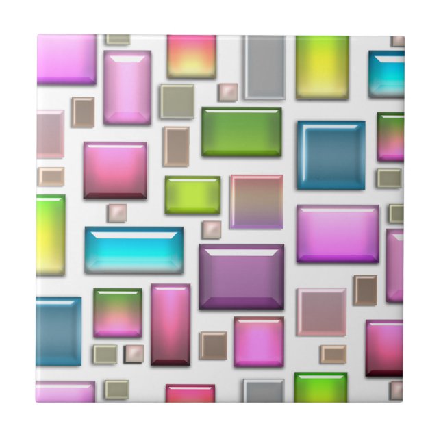 Precious stones and mother of pearl  tile (Front)