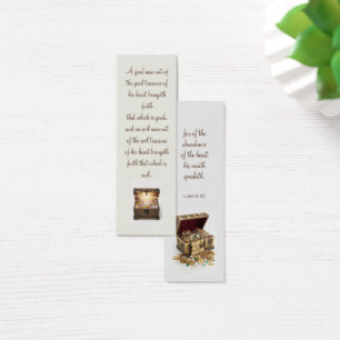 Precious treasures bookmark with motivating Bible