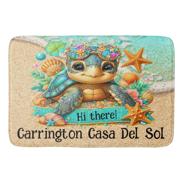 Precious Turtle Theme  Bath Mat (Front)
