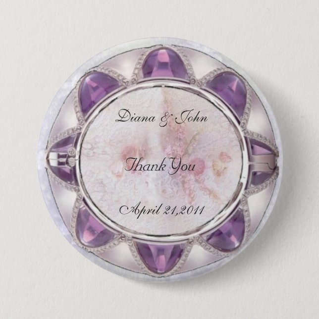Precious Wedding 3 Inch Round Button (Front)