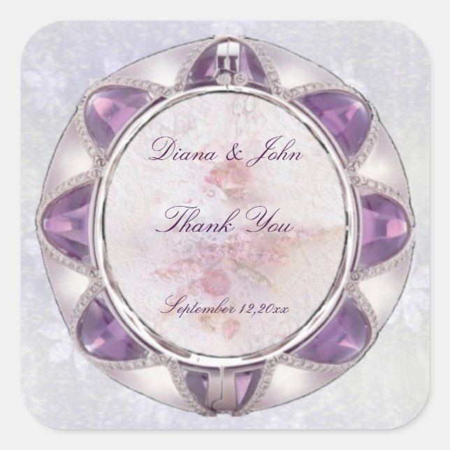 Precious Wedding Square Sticker (Front)