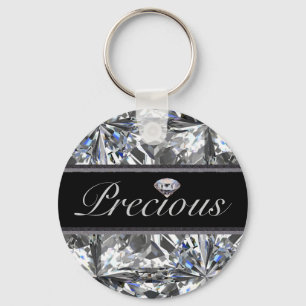 Precious White Gem Design Keychain