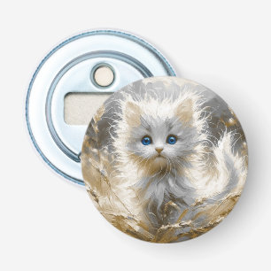 Precious White Kitten  Bottle Opener
