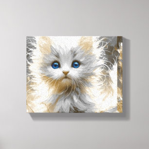 Precious White Kitten Canvas Print