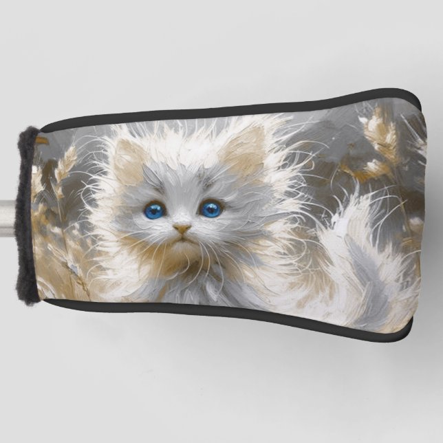 Precious White Kitten  Golf Head Cover (Front)