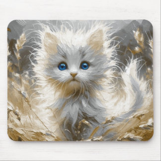 Precious White Kitten Mouse Pad
