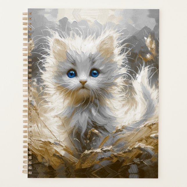 Precious White Kitten  Planner (Front)