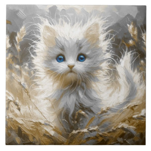 Precious White Kitten Tile