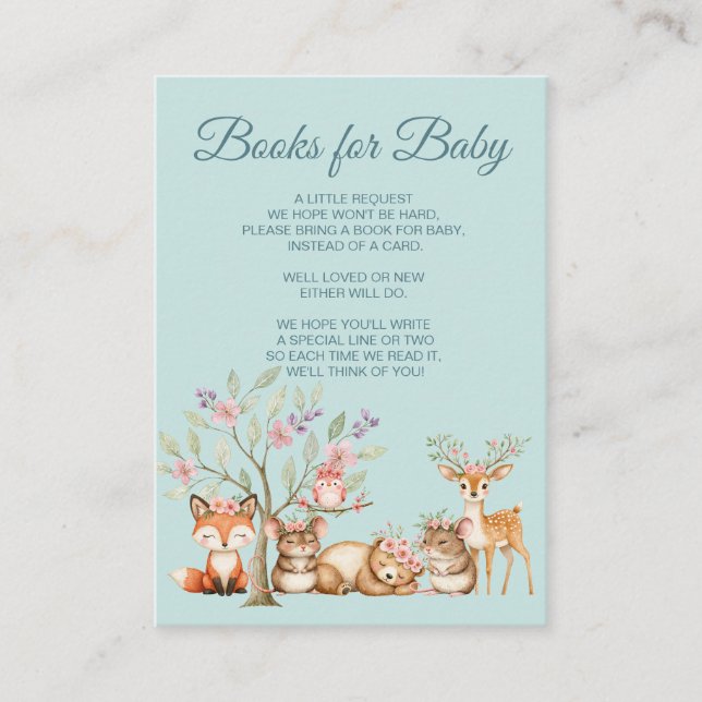 Precious Woodland Animals Baby Shower Enclosure Card (Front)