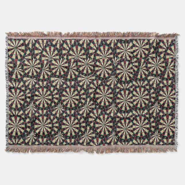 "Precision in Layers: The Art of Stacked Bullseyes Throw Blanket (Front)